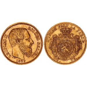 Belgium 20 Francs 1869