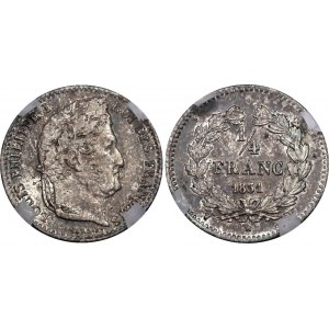 France 1/4 Franc 1831 W GENI AU 58