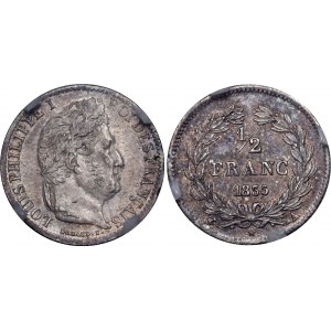 France 1/2 Franc 1835 A GENI AU 58