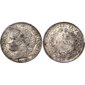France 1 Franc 1850 BB PCGS AU 58