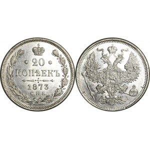 Russia 20 Kopeks 1873 СПБ HI