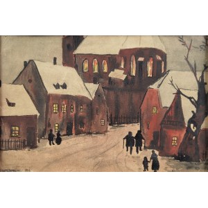 Franciszek JAŹWIECKI (1900-1946) - przypisywany, Widok miejski