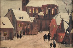 Franciszek JAŹWIECKI (1900-1946) - przypisywany, Widok miejski
