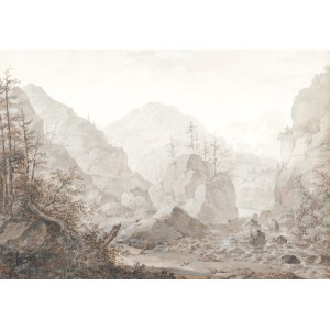 Antoni LANGE (1774-1842), Horská krajina s potokom, 1829