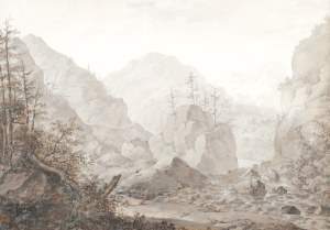 Antoni LANGE (1774-1842), Pejzaż górski z potokiem, 1829