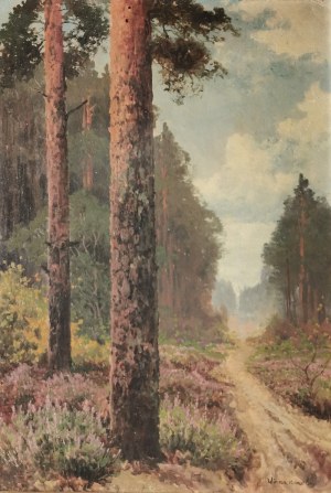 Wiktor KORECKI (1890-1980), Leśna droga z wrzosami