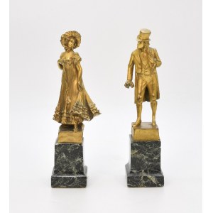 Oskar HERTEL (19th / 20th Century), Lady and gentleman - a pair of sculptures