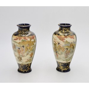 A pair of Satsuma type vases