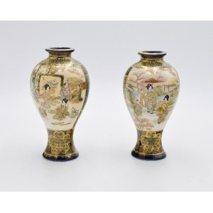 A pair of Satsuma type vases