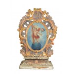 Feretron dwustronny - z wizerunkiem Matki Boskiej z Dzieciątkiem i Chrystusa Emmanuela