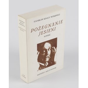 WITKIEWICZ Stanisław Ignacy - Pożegnanie jesieni. Powieść [Lozanna 1979]