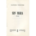 WIERZYŃSKI Kazimierz - Sen mara. Poezje [wydanie pierwsze Paryż 1969]