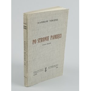 VINCENZ Stanisław - Po stronie pamięci. Wybór esejów [wydanie pierwsze Paryż 1965]