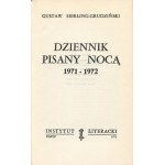 HERLING-GRUDZIŃSKI Gustaw - Dziennik pisany nocą 1971-1972 [wydanie pierwsze Paryż 1973]