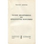 LEDNICKI Wacław - Glossy Krasińskiego do apologetyki rosyjskiej [Paryż 1959]