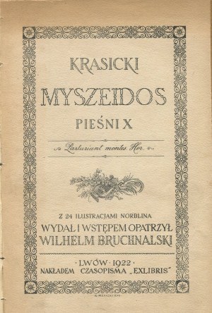 KRASICKI Ignacy - Myszeidos. Pieśni X [1922] [il. Jan Piotr Norblin]