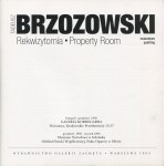 BRZOZOWSKI Tadeusz - Rekwizytornia. Malarstwo. Katalog wystawy [1993]