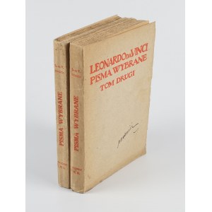 DA VINCI Leonardo - Pisma wybrane. Wybór, układ, przekład i wstęp Leopolda Staffa [komplet] [1913]