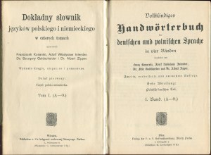 Dokładny słownik języków polskiego i niemieckiego w czterech tomach / Vollstandiges Handworterbuch der deutschen und polnischen Sprache in vier Banden [Wiedeń 1911, 1913]