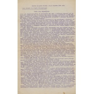 BARCZYŃSKI Bolesław - Maszynopis listu otwartego do Józefa Piłsudskiego. Kielce, 27 maja 1926 roku [krytyka przewrotu majowego]