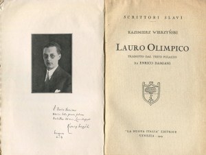WIERZYŃSKI Kazimierz - Lauro Olimpico [Wenecja 1929] [AUTOGRAF I DEDYKACJA]