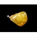 Pendant with Amber - silver - BUR1i