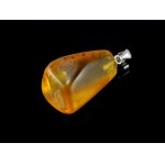 Pendant with Amber - silver - BUR1D