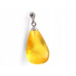 Pendant with Amber - silver - BUR1B