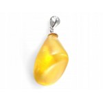 Pendant with Amber - silver - BUR1B