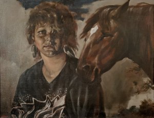 Janusz SZPYT (ur. 1960) , Dziewczyna namiętna z ognistym koniem, 1988