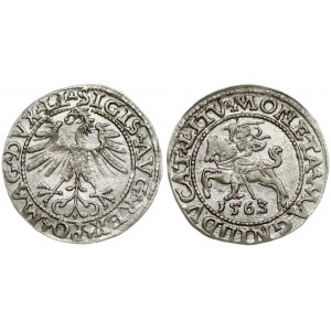 Lithuania 1/2 Grosz 1563 Vilnius Sigismund II Augustus (1545-1572). Obverse Lettering: SIGIS AVG REX PO MAG DVX LI...
