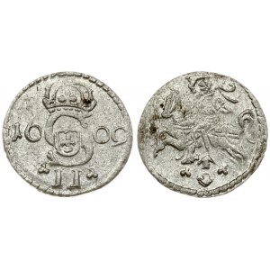 Lithuania 2 Denar 1609 Vilnius. Sigismund III Vasa (1587-1632). Obverse: Crowned S monogram divides date; value below...