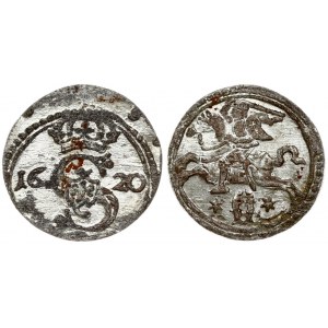 Lithuania 2 Denar 1620 Vilnius. Sigismund III Vasa (1587-1632). Obverse: Crowned S monogram divides date; value below...