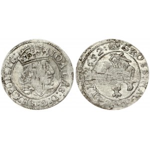 Lithuania 1 Grosz 1652 Vilnius. John II Casimir Vasa (1649-1668) Obverse: Crowned bust of Johann Casimir right. Reverse...