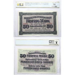 Lithuania Germany 50 Mark 1918 Kaunas Banknote. State Loan Bank East - Kowno (Kaunas). Pick# R132 Ros...
