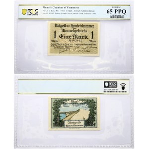 Lithuania MEMEL 1 Mark 1922 Banknote. Chamber of Commerce. Pick#2. Ros. 847. 1922 1 Mark - French Administration S...