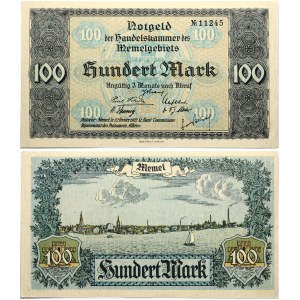 Lithuania Memel Territory 100 Mark 1922 Banknote. Obverse Lettering...