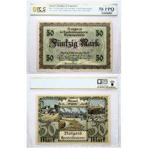 Lithuania MEMEL 50Mark 1922 Banknote. Chamber of Commerce. Pick#7b. Ros. 852b. 1922 50 Mark - French Administration S...