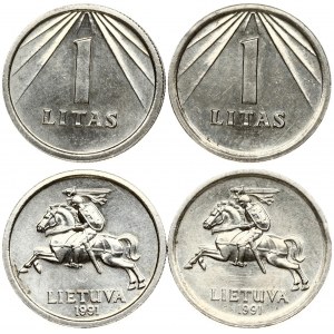 Lithuania 1 Litas 1991 Obverse: National arms. Reverse: Value with lines above. Edge Description: Reeded. Copper-Nickel...