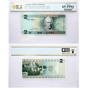 Lithuania 2 Litai 1993 Banknote. Bank of Lithuania Pick#54a 1993 2 Litai - Wmk: Arms 'Vytis.  Serial # DAA4729616...