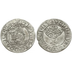 Poland Gdansk 1 Grosz 1530 Sigismund I (1506–1548). Obverse Lettering: *SIGIS * I * REX * PO * DO * TOCI * PRV...