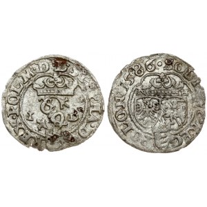 Poland 1 Solidus 1586 Olkusz. Stefan Batory (1576–1586) Crown coins Solidus 1586; Olkusz; I...