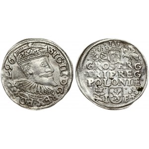 Poland 3 Groszy 1596 Wschowa Sigismund III Vasa (1587-1632). Obverse: Crowned bust right. Reverse: Value; divided date...