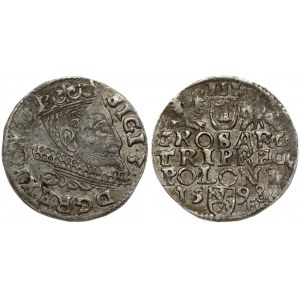 Poland 3 Groszy 1598 Wschowa Sigismund III Vasa (1587-1632). Obverse: Crowned bust right. Reverse: Value; divided date...