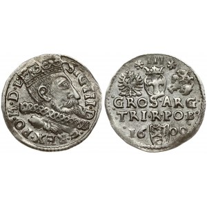 Poland 3 Groszy 1600 Bydgoszcz Sigismund III Vasa (1587-1632). Obverse: Crowned bust right. Reverse: Value...