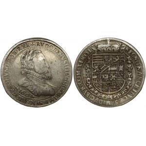 Austria 1 Thaler 1603 Hall. Rudolf II (1576-1612). Obverse: Laureate bust facing right with ruffled collar; in a beaded 