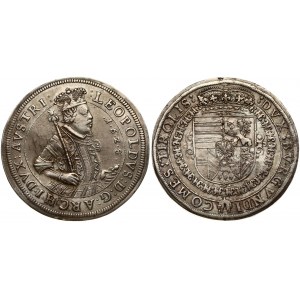 Austria 1 Thaler 1628 Hall. Leopold V (1626-1632). Obverse: Crowned half size portrait with armour, twisted circle...