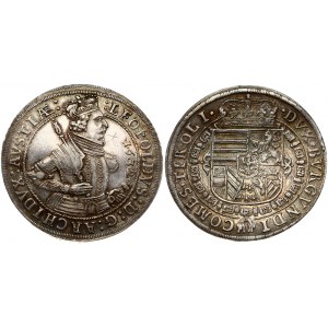 Austria 1 Thaler 1632 Hall. Leopold V(1619-1632). Obverse: Crowned 1/2-length figure right with scepter and sword...