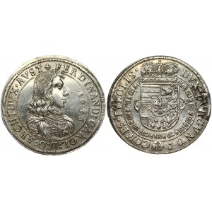 Austria Tyrol 1 Thaler 1646 Ferdinand Karl (1646-1662). Obverse: Bust right with date in front. Lettering: FERDINAND...
