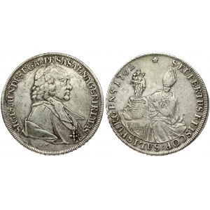 Austria SALZBURG 1 Thaler 1762 FM SALISPURGENS (error) Sigismund (1753-1771). Obverse: Bust right. Obverse Legend...